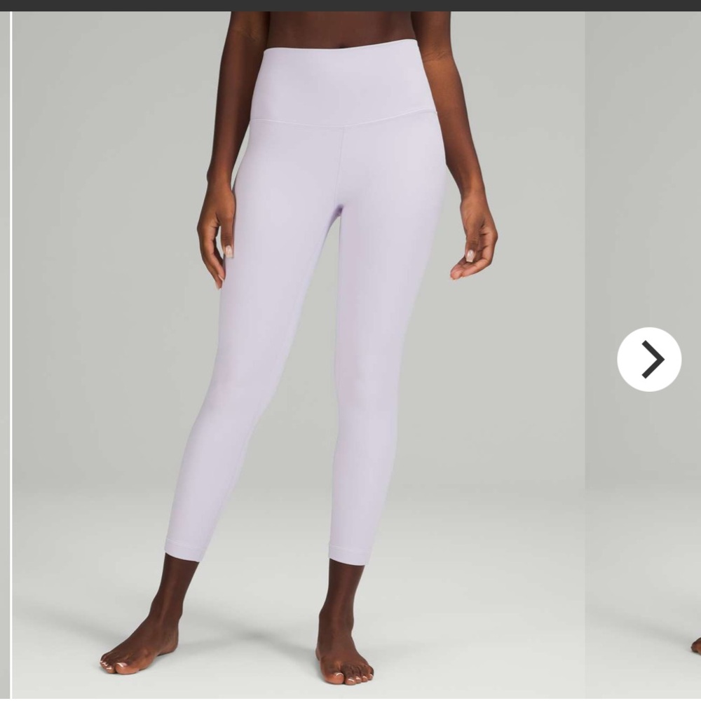 Like New- Lululemon- Sz 10- Double Lined High Rise Aligns 25”- Lavender Dew
